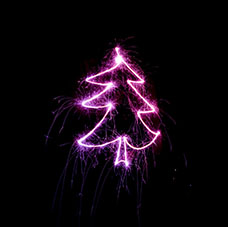 Christmas Tree with Purple Lights