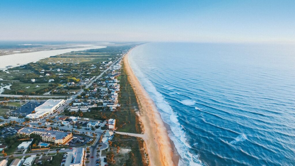 Aerial view of a North Carolina beach