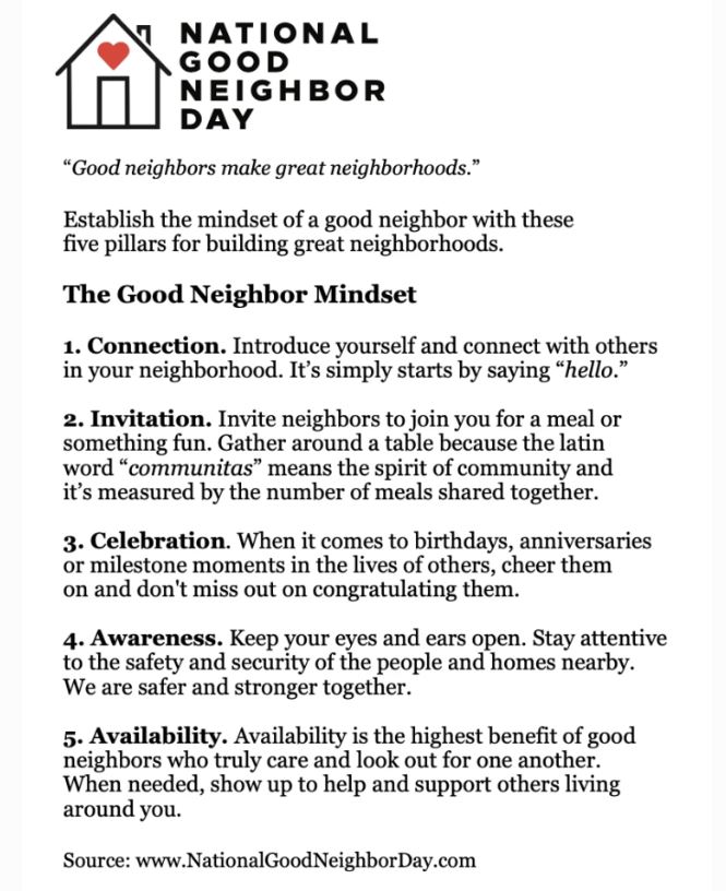 National Good Neighbor Day