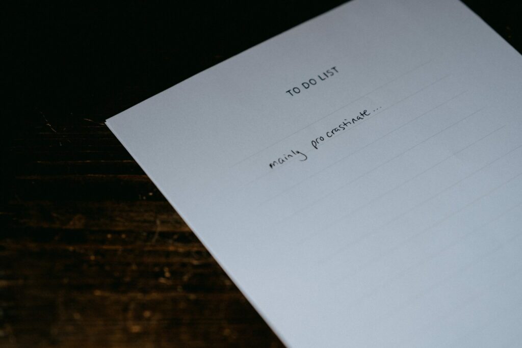 A close-up of a handwritten note
